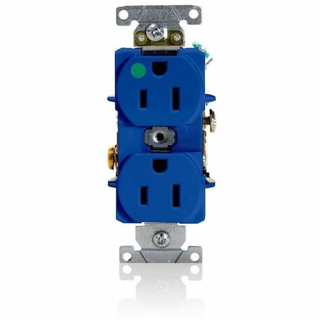 Leviton Dup Rec HG 15A 125V Self-Gr Blue 8200-HBU