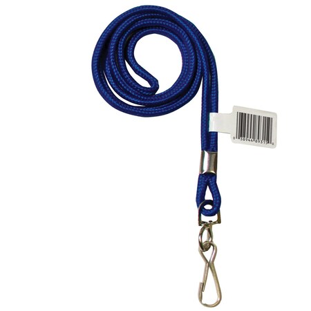 C-Line Products 1/8" x 36" Classic Round with Blue Nylon Swivel Hook Neck Lanyard, 1/EA, 24EA/PK, 20PK/CT 89315-PK
