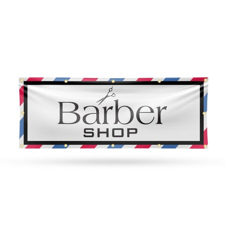 Signmission Barber Shop, 48 Inch x 120 Inch, Vinyl Banner B-120-30479