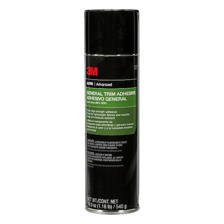 3M Abrasives General Trim Adhesive, Not Applicable Series, Clear, 19 oz, Can 7010328464