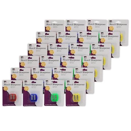 Charles Leonard Two Hole Pencil and Crayon Sharpener, 24PK 80722