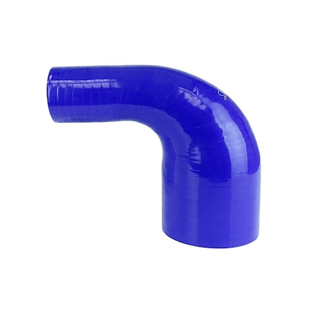 Hps Performance 3-1/2 in - 4 in ID, 4-Ply High Temp Reinforced Silicone 90 Degree Elbow Reducer Coupler Hose, Blue HTSER90-350-400-BLUE