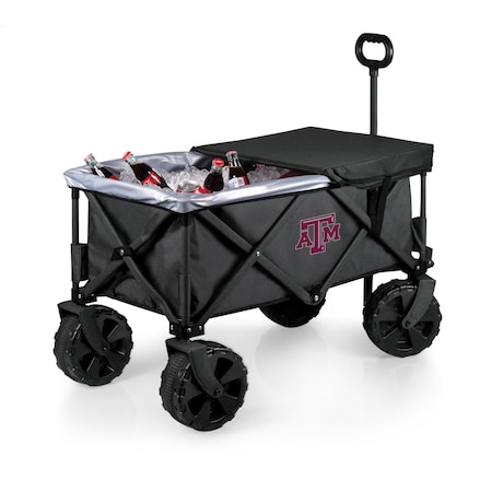 Picnic Time Family Of Brands NCAA Texas A&M Aggies Adventure Wagon Elite All-Terrain Folding Beach Wagon 741-85-679-564-0