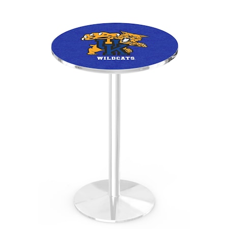 Holland Bar Stool Co 36" Chrome Kentucky "Wildcat" Pub Table, 36" dia. Top L214C3636UKYCat