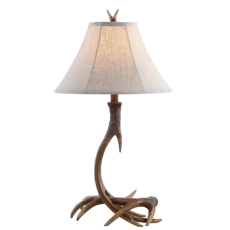 Jonathan Y Antler 27.5" Rustic Resin LED Table Lamp, Brown JYL6305A