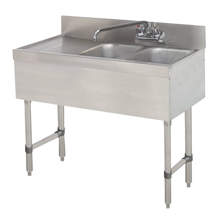 Advance Tabco Special Value Sink Unit 2-compartment 48 in.W x 18 in.D x 33 in.H overall SLB-42L