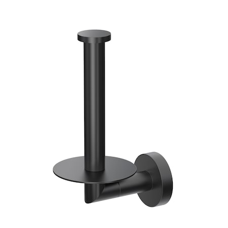 Gatco Glam Storage Toilet Paper Holder, Matte Black 4638MX