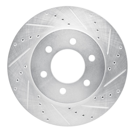 Dynamic Friction Co DFC Brake Rotor - Drilled and Slotted - Silver 631-54183R