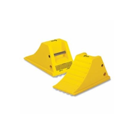Checkers All-Terrain Heavy Duty Wheel Chock, 80000 lb Load Capacity, 28 in to 38 in Tire, Yellow,  916-AT3512-AC-Y