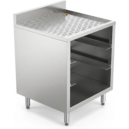 Amgood 22-1/2 in. x 24 in. x 30 in Stainless Steel Glass Rack Storage Cabinet With Rack Slides AMG GRSC-2224-Z