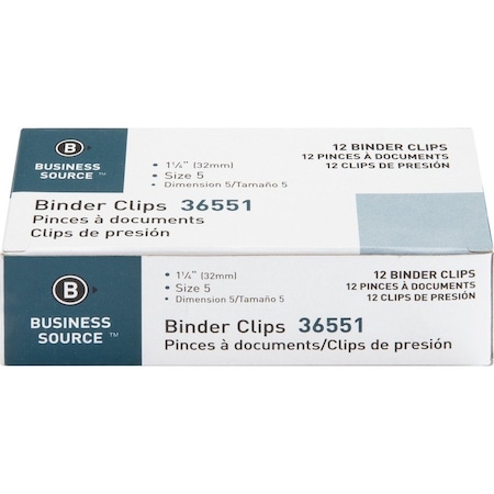 Business Source CLIP, BINDER, MEDIUM, 12PC, BK, PK12 BSN36551