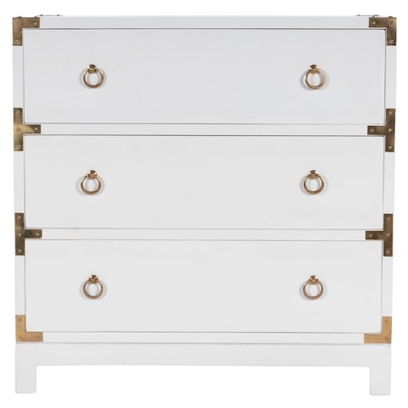 Homeroots 28" White Solid Wood Three Drawer Dresser 389785