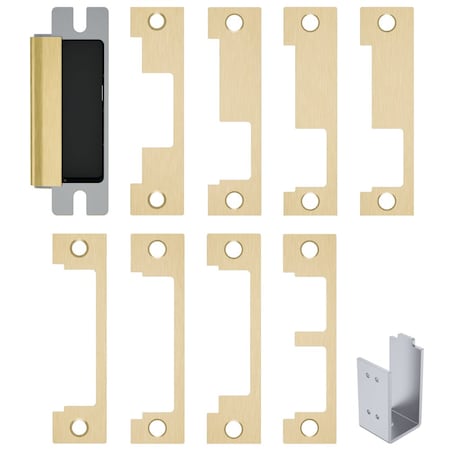 Hes Grade 1 Electric Strike, Includes 1J, 1K, 1KD, 1KM, 1N, 1ND, 1NM, 1NTD Options, Satin Brass 1600-CS-606
