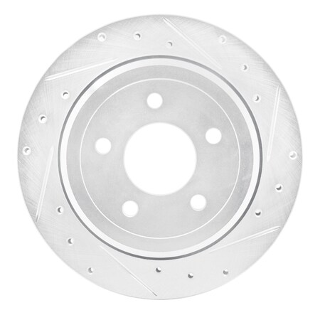 Dynamic Friction Co DFC Brake Rotor - Drilled and Slotted - Silver 631-56020R