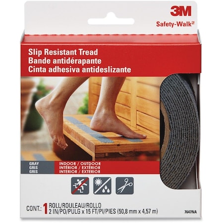 3M Home and Recreation Tread Mineral Gray, 2" W x 180" L 7647NA
