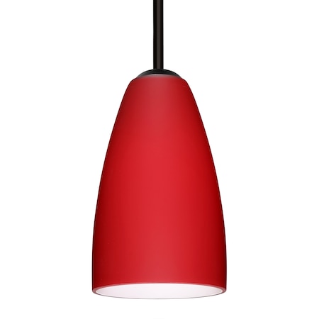 Besa Lighting Besa Riva 9 Pendant, Ruby Matte, Black Finish, 1x 75W MAX E26 Base 1TT-1511RM-BK