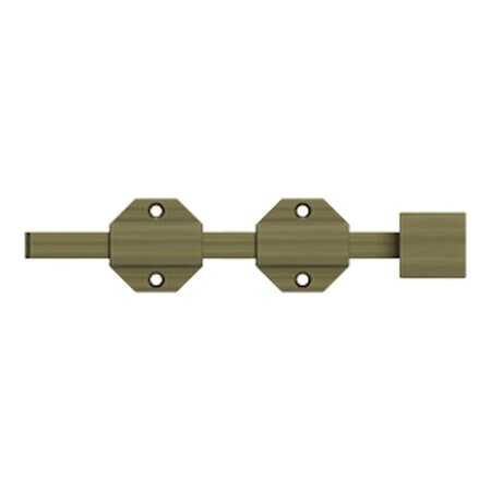 Deltana 8 Modern Heavy Duty Surface Bolt; Antique Brass Finish 8SBM5
