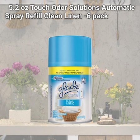 Sc Johnson J30 71773 5.2 oz Touch Odor Solutions Automatic Spray Refill Clean Linen -6 pack J30 71773