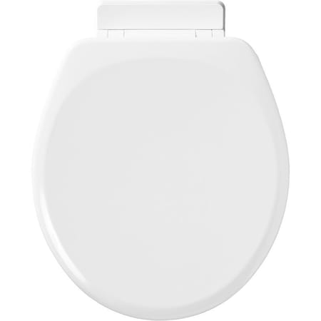 Mayfair Toilet Seat, Round, Wood, White, Single Hinge 878SLW000