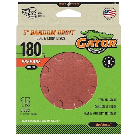 Gator DISC SANDING 8H H&L 180GRT 5IN 4376