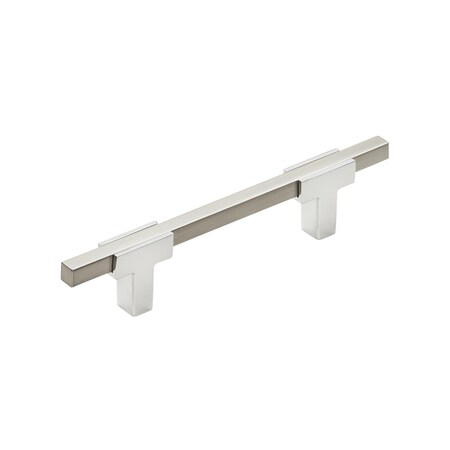 Amerock Urbanite 3-3/4 in 96 mm Center-to-Center Polished Chrome/Satin Nickel Cabinet Pull BP7789626G10