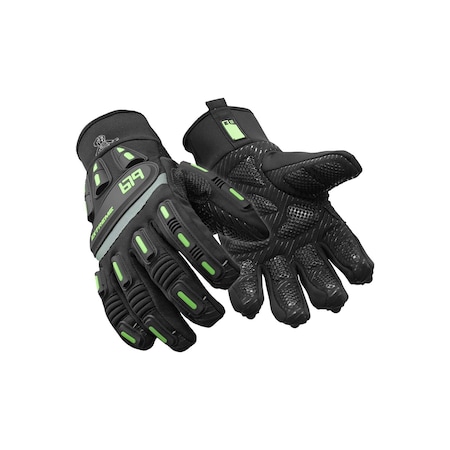 Refrigiwear Cold Protection Gloves, Synthetic Leather w/ Silicone Grip Palm, Tricot Lining, Black, XXL 0679RBLK2XL
