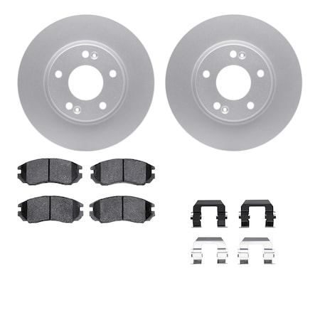 Dynamic Friction Co DFC GEOSPEC Coated Rotors with 5000 Brake Pads - Ceramic and Hardware 4512-03103