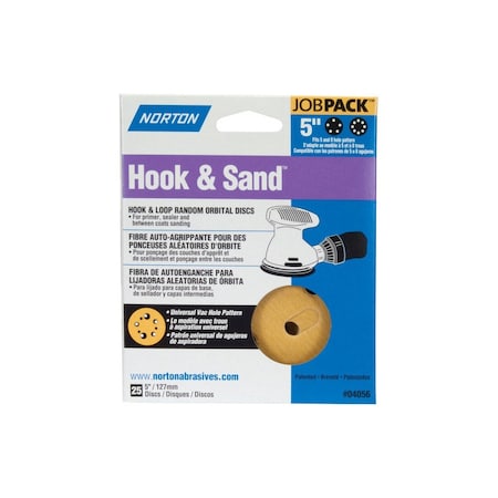 Norton SANDING DISC H/L 5 IN 180GRIT, 25PK 07660704058