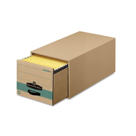 Fellowes Super Stor/Drawer Steel Plus Storage Box Letter Kraft/Green, 6PK 1231101