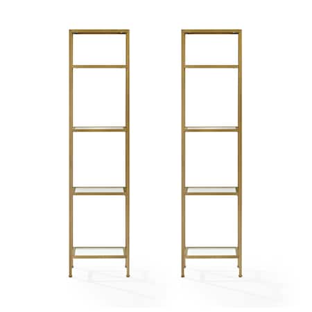 Crosley Aimee 2-Piece Etagere Bookcase Set KF6005GL