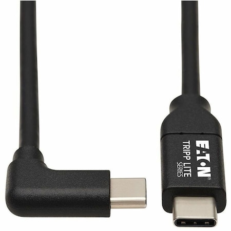 Eaton EATON USB-C Cable M/m, USB 2.0, 5a 100w Rated, Right-angle Plug, Black, 2 M U040-02M-C-5ARA