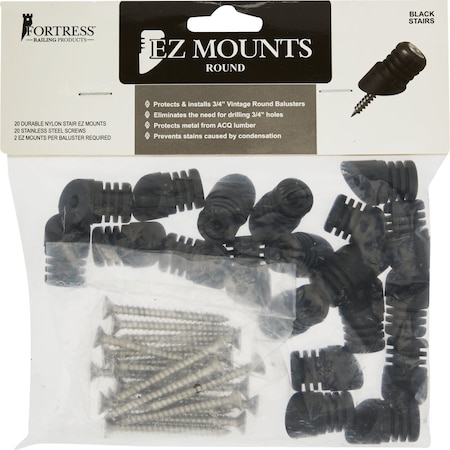 Fortress Building Products EZ Mount Plastic Stair Baluster Connectors, 20-Piece 640056