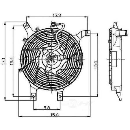 Global Parts Distributors Electric Cooling Fan Assembly 2811401