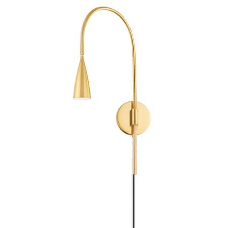 Mitzi Jenica 1 Light Plug-In Sconce 7 In. Aged Brass HL811201-AGB
