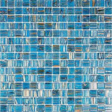 Apollo Tile Celestial 12 in. x 12 in. Glossy Blue and Gold Glass Mosaic Wall and Floor Tile 20 sqft/case, 20PK APLST88BL532A