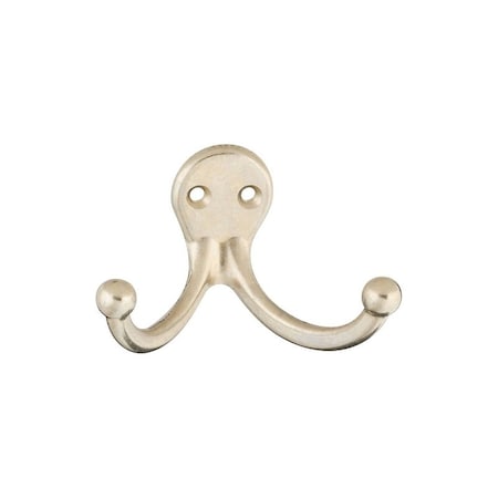 National Hardware V163 Cloth Hook, 35 lb, 2-Hook, Zinc, Nickel N199-232