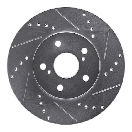 Dynamic Friction Co DFC Brake Rotor - Drilled and Slotted - Silver 631-76075R