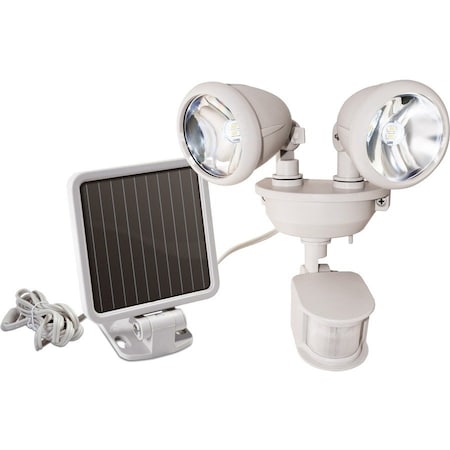 Maxsa Innovations Solar-Powered Dual Head LED Security Light - Off White 44218