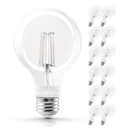 Luxrite Vintage G25 LED Light Bulb 60 Watt Equivalent, 5CCT 2700K 3000K 3500K 4000K 5000K, 12PK LR21688