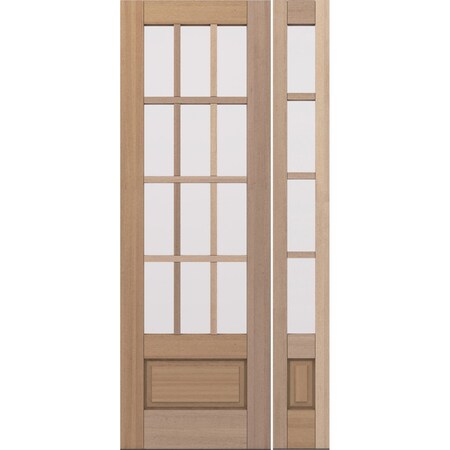 Doornmore G7512, 47.5" x 98" ( 32" Door + 12" Side) Right Hand, Mahogany SDL 12 Lite 3/4 Lite Exterior Door G7512-SW-3296-G7504-SL_1-1_RI