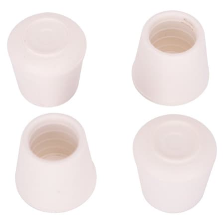 Prosource Furniture Leg Tip, Round, Rubber, White, 5/8 in Dia, 1.1 in H FE-50642-B