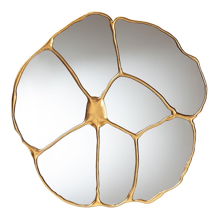 Baxton Studio Novia Antique Goldleaf Flower Accent Wall Mirror 256-14118-ZORO