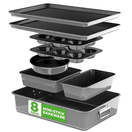 Nutrichef 8-Piece Nonstick Stackable Bakeware Set NCBKSTK7