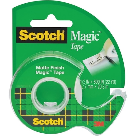 Scotch Single-Sided Office Tape, 800 in L, 1/2 in W, Plastic Backing 119