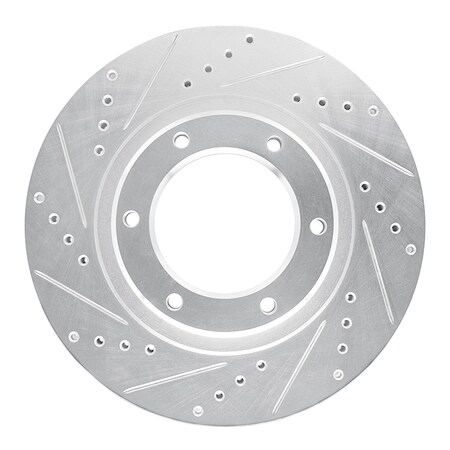 Dynamic Friction Co DFC Brake Rotor - Drilled and Slotted - Silver 631-76116L