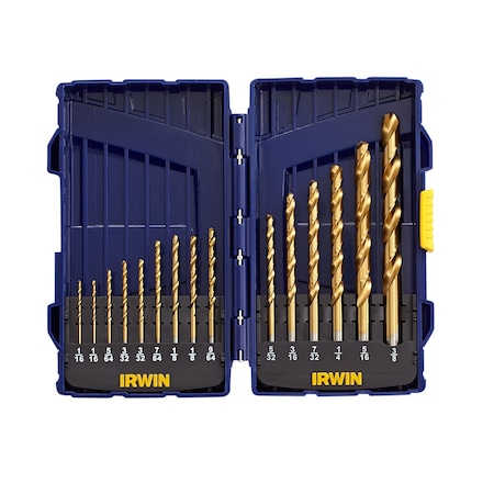 Irwin 15-pc. HSS Drill Bit Set, Size No 1, Wire, Titanium Nitride Coating, PK6 4935607