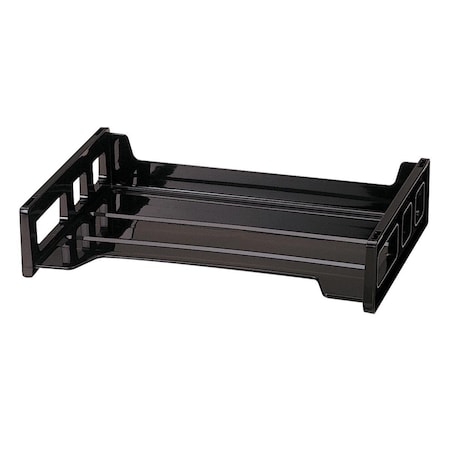 Teachers Aid Letter Size Stackable Side Load Letter Desk Tray, Black TE1204389