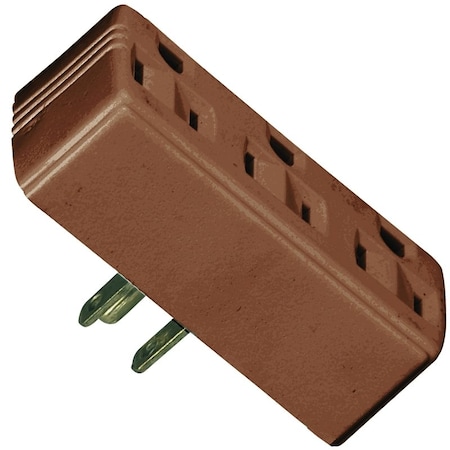 Eaton Wiring Devices Plug Adapter, Outlet Tap, 5-15R, 0 ft., Brown 1147B-BOX