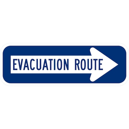 Lyle Evacuation Route (Right Arrow), 18x6, Diamond Grade, White G-11382-DG_18x6