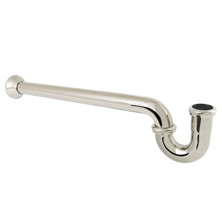 Kingston Brass 1-1/4, or 1-1/2 x 1-1/2 in. P-Trap with Bell Flange, 24 in. Length, 18 Gauge, Polished Nickel CC7246
